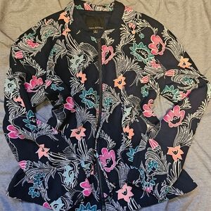 Banana Republic Navy Floral Bomber Jacket
